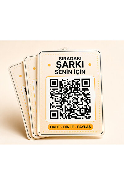 hazıral QR Kodlu Müzik Sticker 6x8 cm - Sıradaki Şarkı Senin İçin Eğlenceli Y...