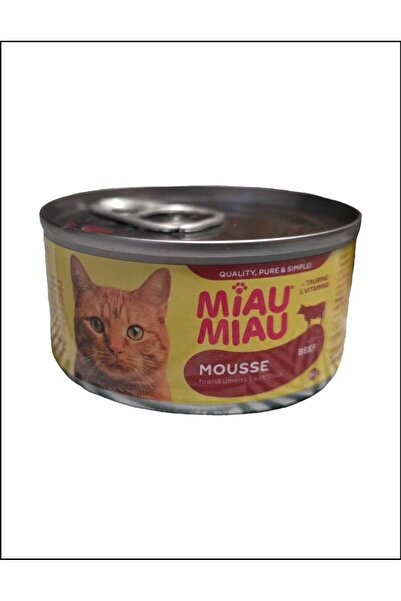 Miau Beef mousse - Pack of 12 cans * 80 grams - Canned cat food with beef 12*...