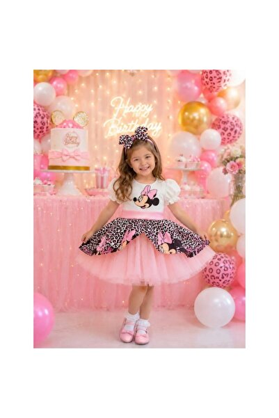 NA ADDESIGN Minnie Mouse Elbise, Kız Çocuk Tüllü Elbise, Mickey Mouse Kız Çoc...