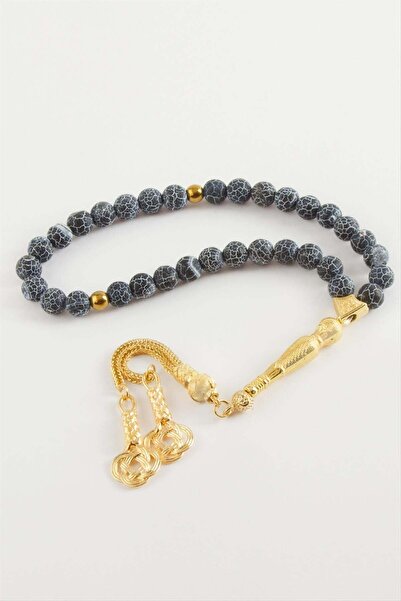 HOŞGÖR ACCESSORIES Agate Natural Stone Prayer Beads 8 mm