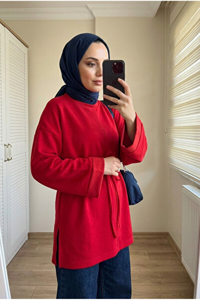 Kirazca Butik Women's Modal Fabric Elegant Tunic with Tie Detail 70/cm
