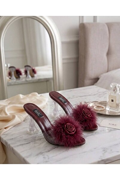 STYLE G&C COLLECTION Bridal Slippers / Dowry Slippers / Daily Wear Burgundy R...