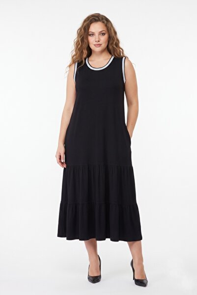 wearon tekstil Γυναικείο φόρεμα με χοντρό λουράκι από βισκόζη και λύκρα 7279 ...