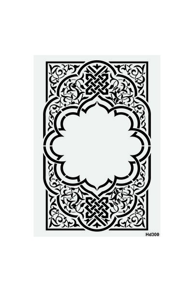 STENCİLTASARIM Stencil Tasarım HD300 İslami Motifler- Dekoratif Duvar, Eşya, kumaş Boyama Şablonları