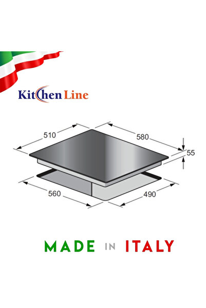 Kitchen Line موقد كهربائي سيراميك فيترو 60 سم - 4 مناطق طهي - 6.0 كيلو واط - KLM 58 V