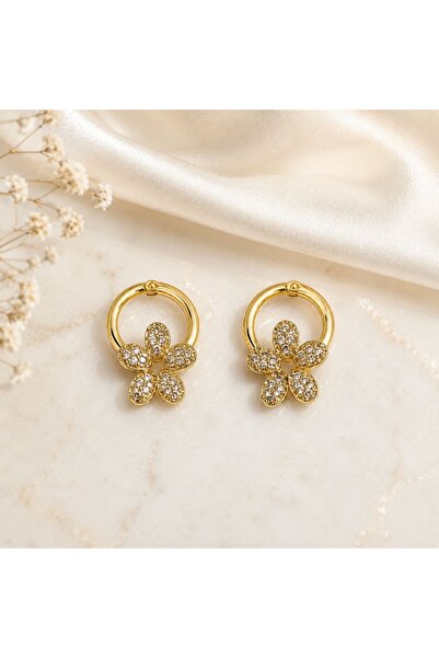 XUPING JEWELRY Charm Stone Daisy Hoop Earrings