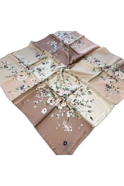 Vissona Tivil Silk Scarf 6273 - 12 - 0019 Powder-Pink Floral Print