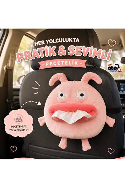 BABUN Car Interior Hanging Pink Duck Napkin Holder Wet Wipe Dispenser for Car...