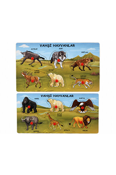 NW NessiWorld Ony-328 329 Wild Animals with Wooden Holder (Price Is for One I...
