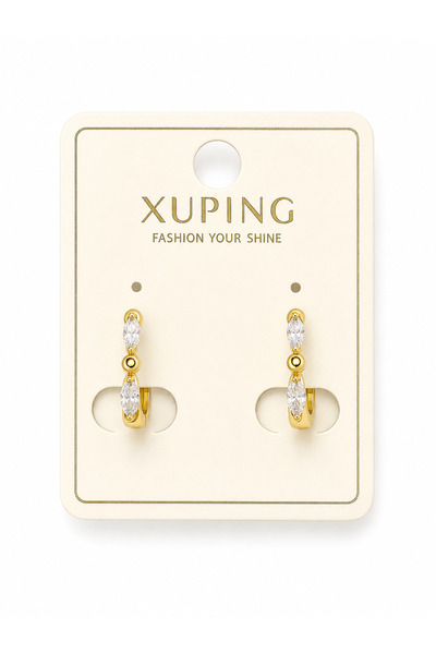 POKAK Xuping Jewelry 14 Ayar Markiz Zirkon Taşlı Top Detaylı Altın Kaplama Vi...