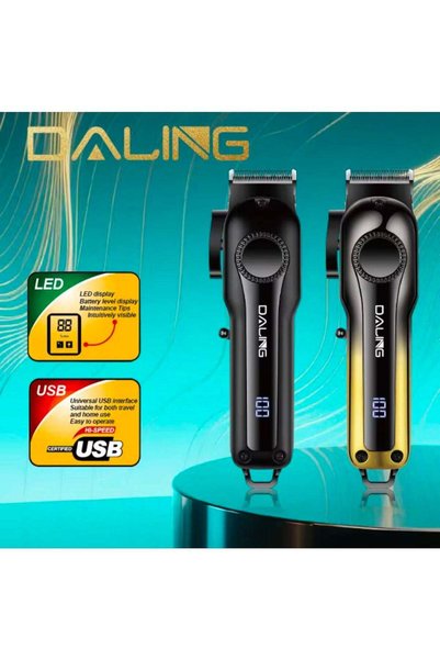 daling DL-1923 Professional Hair Clipper, USB Rechargeable with Digital Display, and Four-Level Precision Adjustment Blade Head.