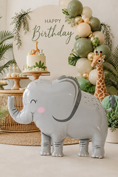 Atölye Mi Large Elephant Foil Balloon 5124 - Elephant Shaped Safari Foil Balloon