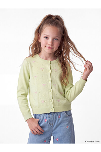 LC Waikiki Crew Neck Girl's Knitwear Cardigan