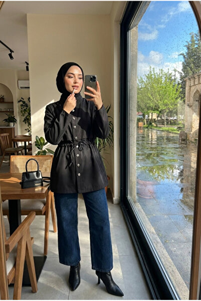 Kirazca Butik Women's Belted Short Trench Coat – Seasonal Hijab Jacket