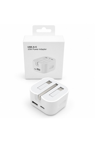 Generic Brand USB-A and USB-C 35W Power Adapter – Dual Port Fast Wall Charger...