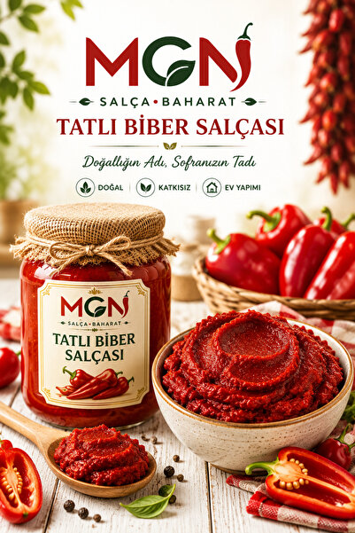 MGN Salça Baharat Ev Yapımı Güneş Kurusu Tatlı Biber Salçası 1kg