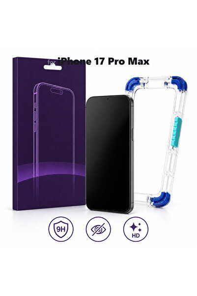 VionexBRK Folie Sticla Privacy pentru iPhone 17 Pro Max, INSTALARE AUTOMATA c...