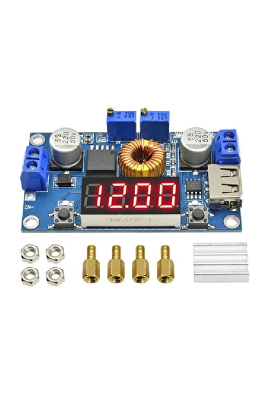 CNL XL4015 75W 5A DC-DC Voltmetre Ekranlı (4Digits) Voltaj Düşürücü Modül(Usb...
