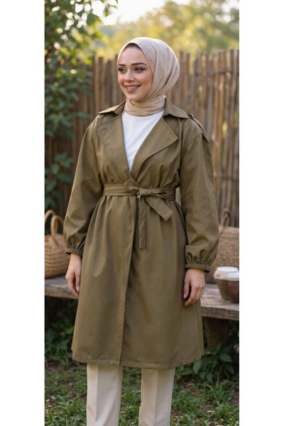 HANEDAN TESETTÜR Belden Tie-Up Balloon Sleeve Water and Wind Proof Trench