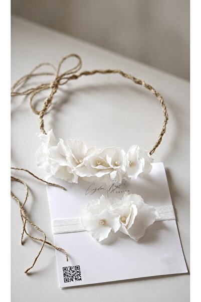 çiğdem kaya design Mother Baby Maternity Crown Set with Red Hydrangeas, Pregn...