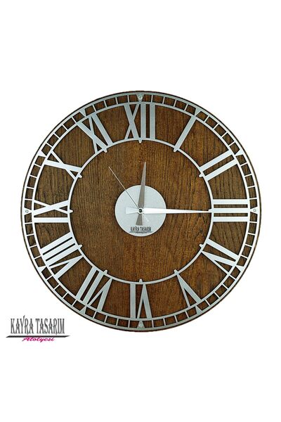 DUVAR SAATİ KANVAS ROMA SILVER 50 cm