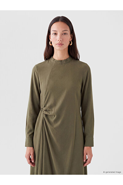 LC Waikiki Lcw Everyday Crew Neck Gathered Dress