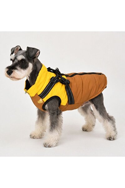 idei Quilted dog Vest with integrated reflective harness, warm winter coat wi...