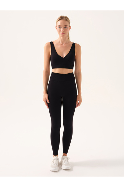 Jerf Motion Cross Waist Leggings Black