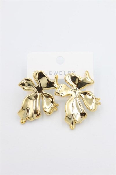 Ethab Ticaret Glb-stl41414 leaf earrings - gold