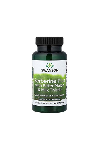 SWANSON بربرين بلس مع صبار القلقاس و شوك الحليب تركيبة 3 في 1 - 60 كبسولة