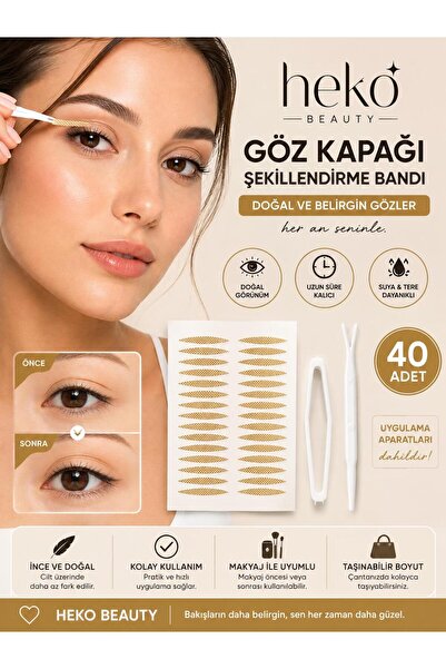 heko beauty 40 ADET GÖZ KAPAĞI ŞEKİLLENDİRME BANDI UYGULAMA APARATLAR