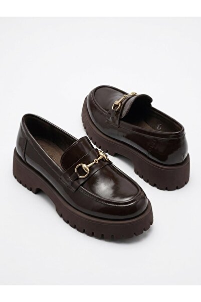 McDark Women's Buckle-Strap Light Sole Casual Loafer Shoes - Brown Patent Lea...