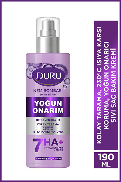 Duru Nem Bombası 7’li Hyaluronik Asit ve Peptidli Yoğun Onarıcı Saç Bakım Spr...