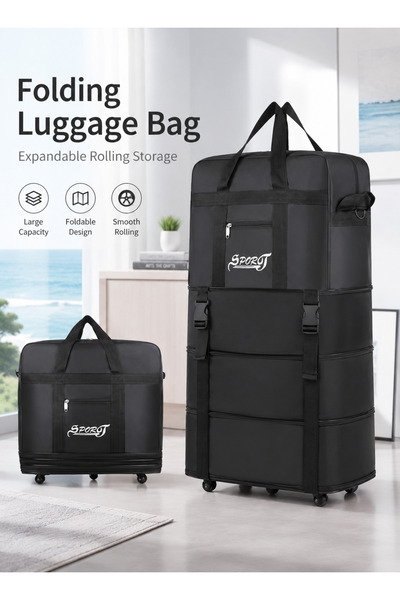 Yoawllty Expandable Duffel Bag, 3‑Level Adjustable‑Height Luggage with 5 Spin...