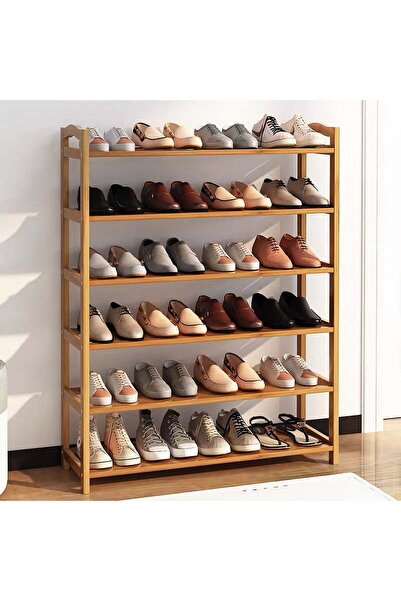 Gharaib Al Tuhaf Ktaxon 6 Tiers Bamboo Shoe Storage Rack Sturdy Shoe Shelf Sh...
