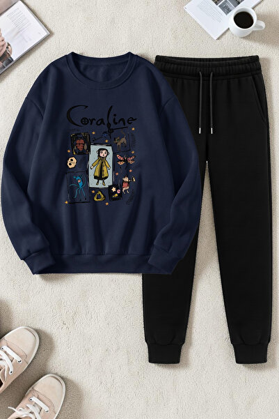 uyguntarz Unisex Caroline Design Printed Crew Neck Sweatshirt - 2-Piece Track...