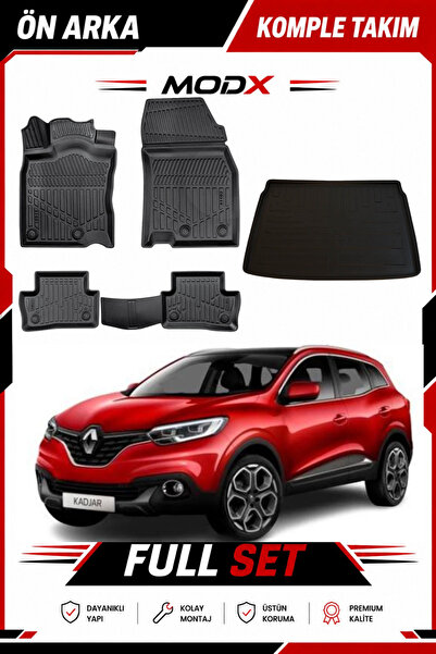 MODxAUTO Renault Kadjar Suv 2015-2022 5D Havuzlu Paspas + 3D Bagaj Havuzu Set...