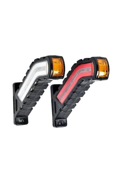 OEM Clearance Horns, White Red, LED, 12-24V, Dynamic Signaling, 15x9 cm