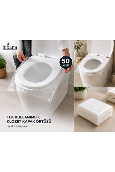 Hibana Su Geçirmez Klozet Örtüsü - Tek Kullanımlık, Kaymaz Klozet Kapak Örtüs...
