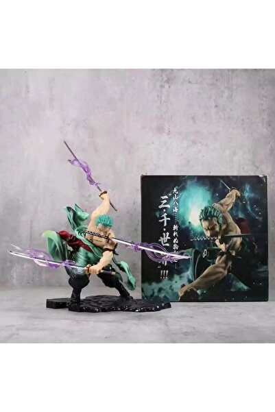 ORVİCA Anime figürü Roronoa Zoro Eylem PVC Anime Manga Anime Figür 3 Kılıçlı