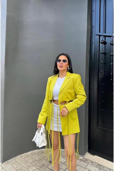 VELLİNE İP DETAYLI KADIN BLAZER CEKET