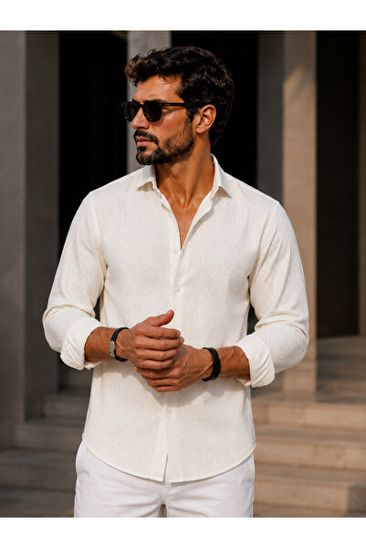 SHEBARA Comfortable Stylish Trendy Linen Viscose Men's Shirt