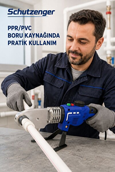 SCHUTZENGER 1000W Termostatlı PVC PPR Boru Kaynak Makinesi 0–320°C Ayarlı Met...