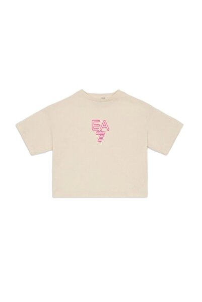 EA7 Tricou pentru Fete, girl tee ss, 7G000042-AF12503-U1079, 152 CM, Bej