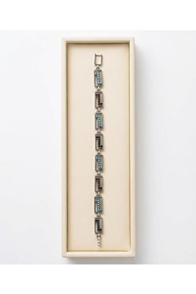 LOLLY Vintage Geometric Link Bracelet for Women | Art Deco Steel Statement Br...