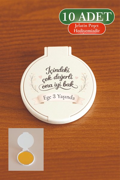 Poyraz Dijital Doğum Günü Hediyelik Ayna - 1 Yaş - Yenidaoğan - Hoşgeldin Beb...
