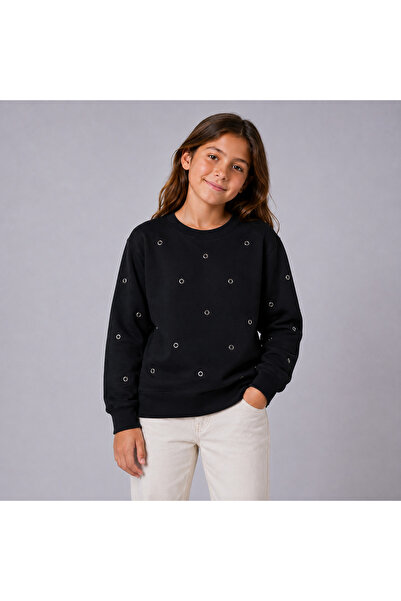 Kız Çocuk Bisiklet Yaka Sweatshirt