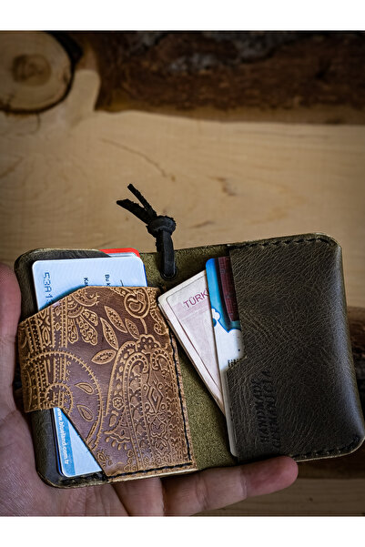 GERMANICIA LEATHER CRAFT Hakiki Deri Desenli Unisex Cüzdan&Kartlık, [Kişileşt...