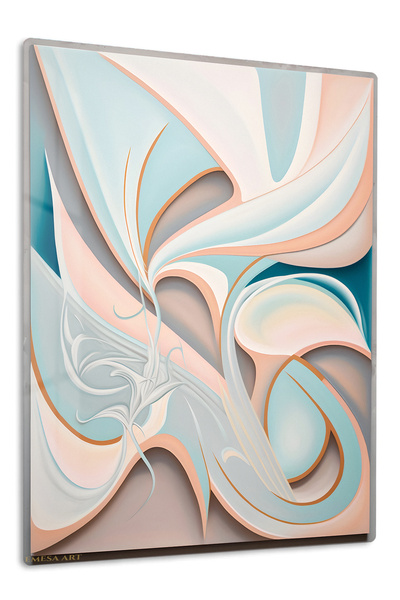 Emesa Art Orange Green Dimensional Geometry Metal Wall Art