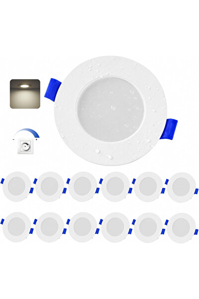 OEM Spoturi LED încastrate 12 buc. 4W 370LM reglabil 230V ultra-plat IP44 dec...